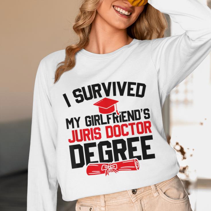 I Survived My Girlfriend's Juris Doctor Degree Graduation Unisex Long Sleeve T-Shirt