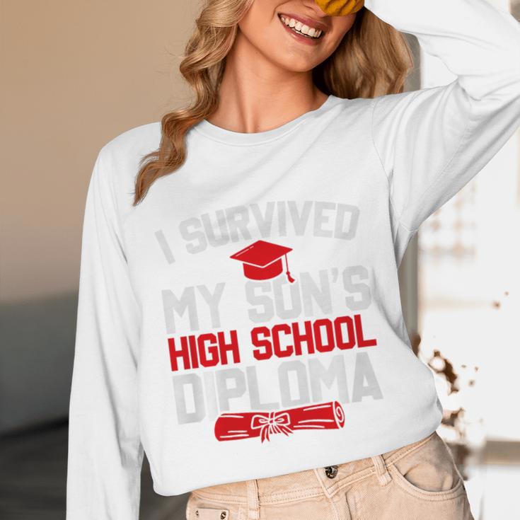 I Survived My Son's High School Diploma Graduation Premium Unisex Long Sleeve T-Shirt