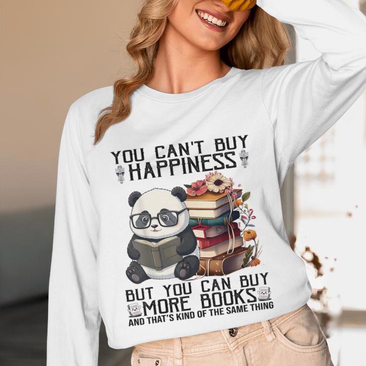 Teacher Bookworm Book Lover Panda Reading Book Librarian Tee Unisex Long Sleeve T-Shirt