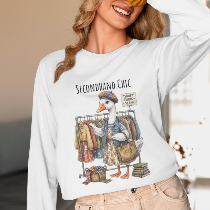 Thrifting Goose Vintage Fashion Book Lover Unisex Long Sleeve T-Shirt