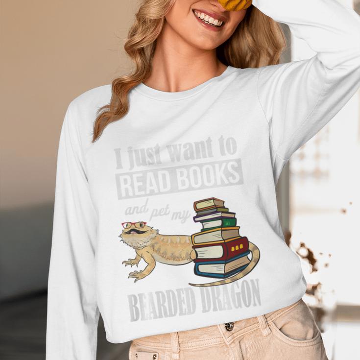 Tiny Dinosaur Read Books & Pet My Bearded Dragon Lover Premium Tri-Blend Unisex Long Sleeve T-Shirt
