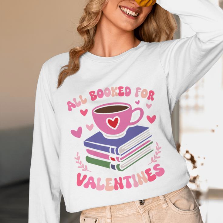 Valentines All Booked For Valentines Book Lovers Teacher Kid Premium Unisex Long Sleeve T-Shirt