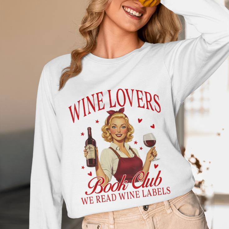 Valentine’s Day Wine Lovers Book Club We Read Wine Labels Unisex Long Sleeve T-Shirt