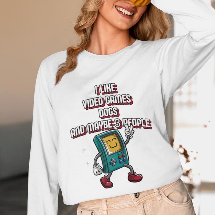 I Like Video Games Dogs And Maybe 3 People Gamer Introvert Raglan Baseball Tee Unisex Long Sleeve T-Shirt I Like Video Games Dogs And Maybe 3 People Gamer Introvert Raglan Baseball Tee Unisex Long Sleeve T-Shirt