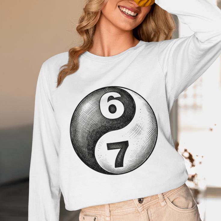 Vintage 6 7 Sketch Yin Yang Namaste Six Seven Nostalgia Unisex Long Sleeve T-Shirt