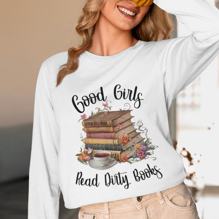 Vintage Fantasy Romance Lover Good Girls Read Dirty Books Unisex Long Sleeve T-Shirt