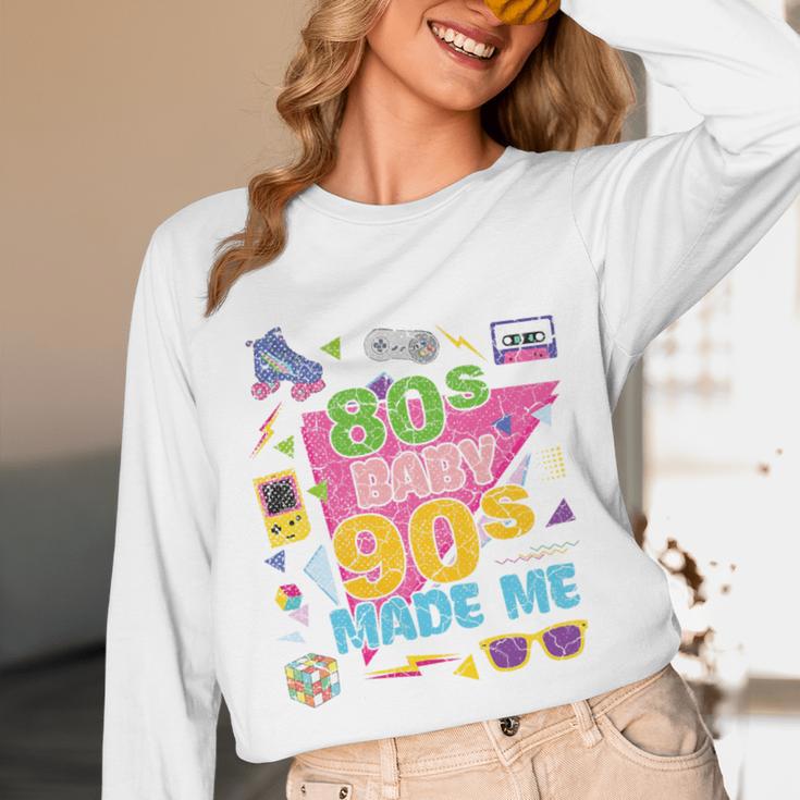 Vintage Retro 80's Baby 90's Made Me 1980s 1990s Nostalgia Premium Tri-Blend Unisex Long Sleeve T-Shirt