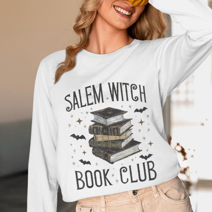 Vintage Salem Book Club Cat Bookish Spooky Halloween Unisex Long Sleeve T-Shirt