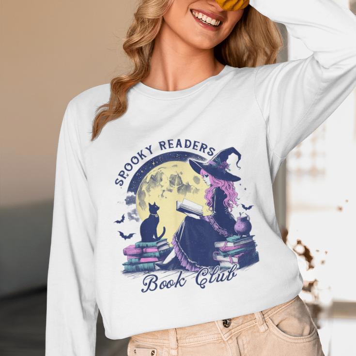 Vintage Sexy Witch Spooky Readers Book Lover Club Halloween Unisex Long Sleeve T-Shirt