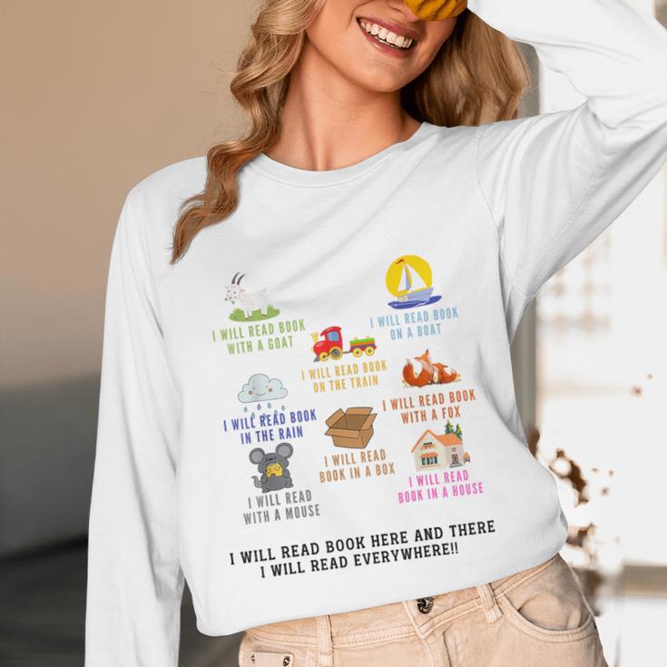 I Will Read Books On A Boat And Everywhere Reading Teachers Unisex Long Sleeve T-Shirt I Will Read Books On A Boat And Everywhere Reading Teachers Unisex Long Sleeve T-Shirt