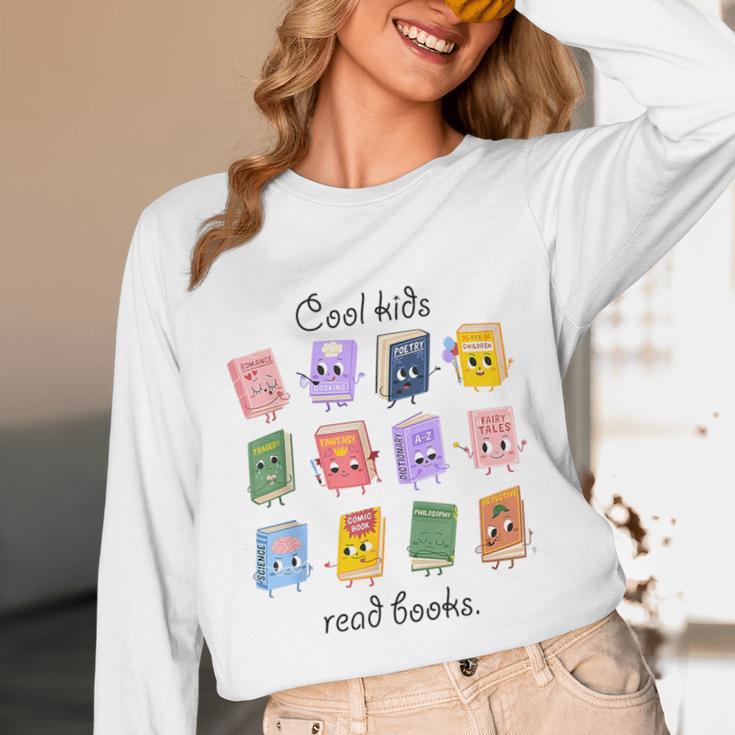 Women Cool Kids Read Books Teacher Back To School Librarian Unisex Long Sleeve T-Shirt