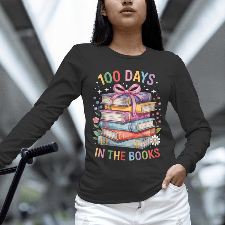 100 Days In The Books Cute Book 100 Days Of School Teachers Unisex Long Sleeve T-Shirt