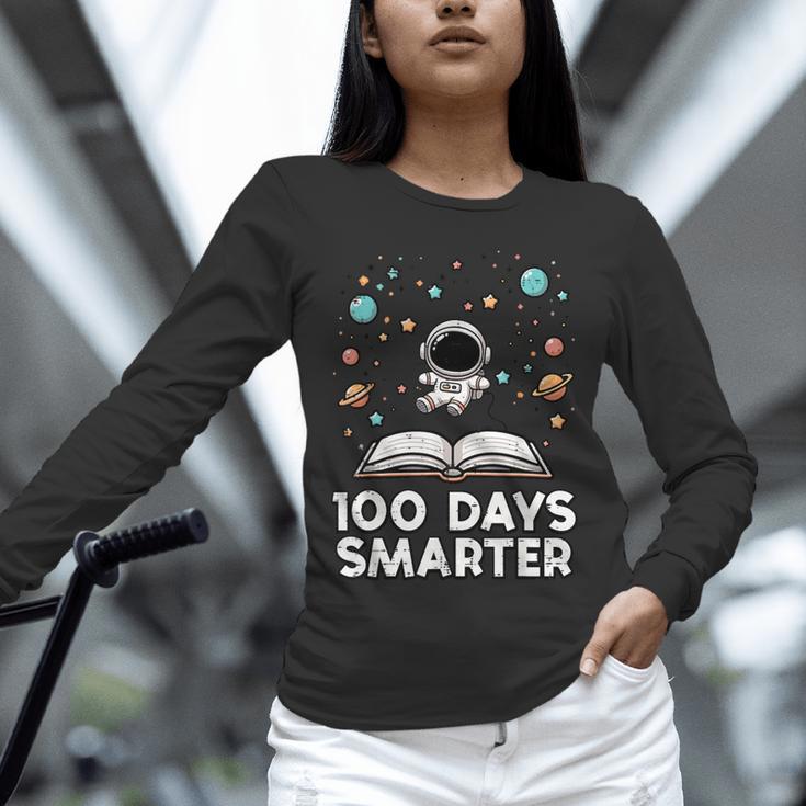 100 Days Smarter Astronaut Book 100th Day Girls Kids Women Unisex Long Sleeve T-Shirt