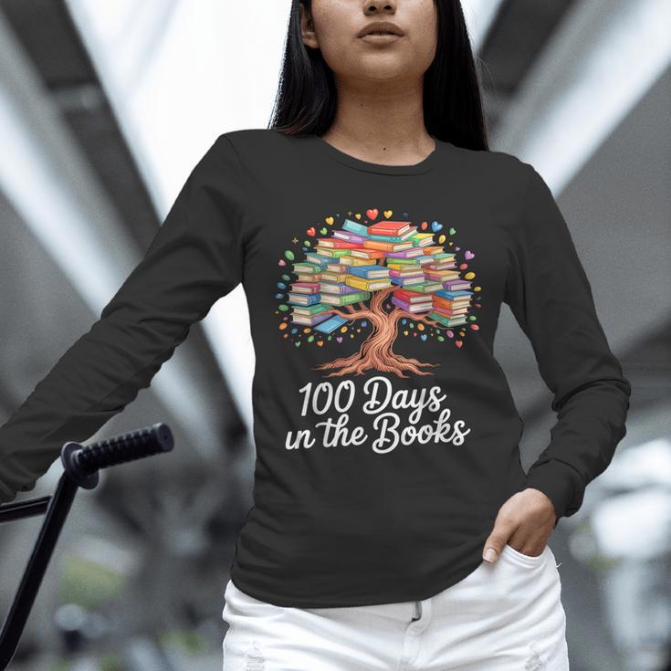 100th Day Of School Books Tree Reading Unisex Long Sleeve T-Shirt