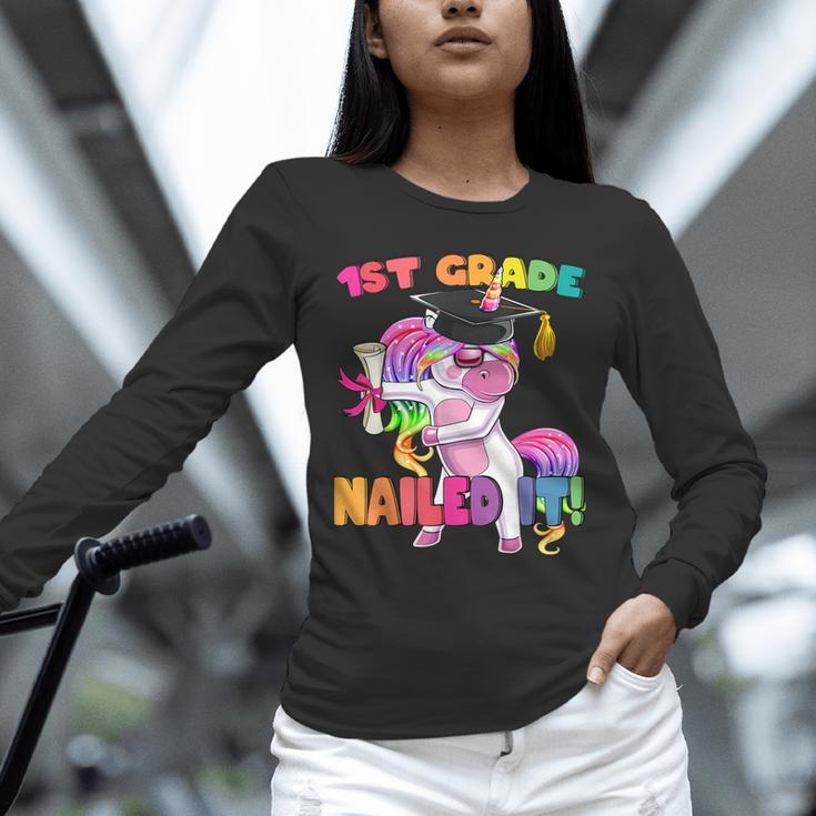 1st Grade Nailed It Flossing Unicorn Graduation Shirt Unisex Long Sleeve T-Shirt