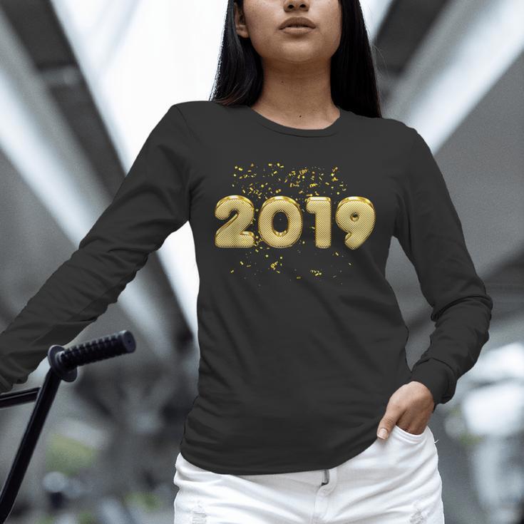 2019 Gold Confetti GraduationShirt High School College Unisex Long Sleeve T-Shirt