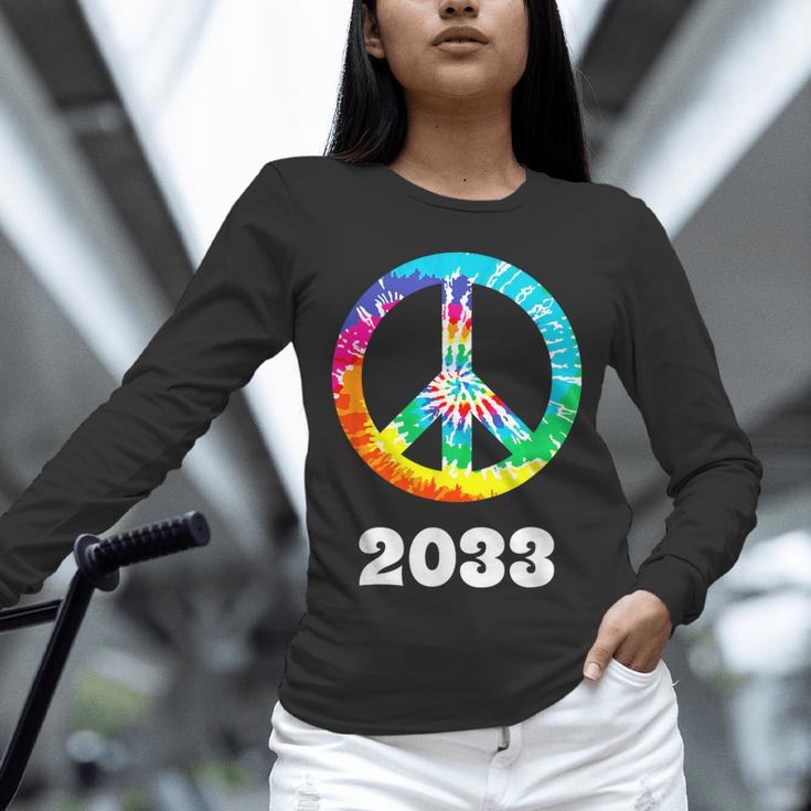 2033 Graduation Class Year Tie Dye Peace Sign Unisex Long Sleeve T-Shirt