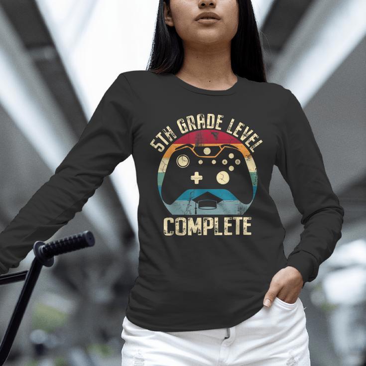 5th Grade Level Complete Gamer Graduation Boys Class Of 2024 Unisex Long Sleeve T-Shirt