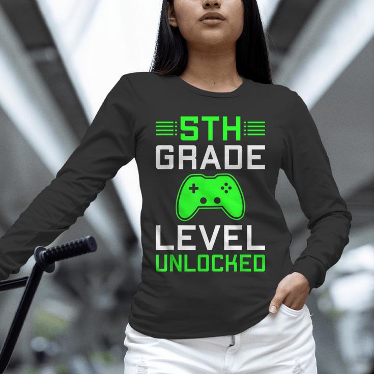 5th Grade Level Unlocked Back To School Gamer Graduation Unisex Long Sleeve T-Shirt