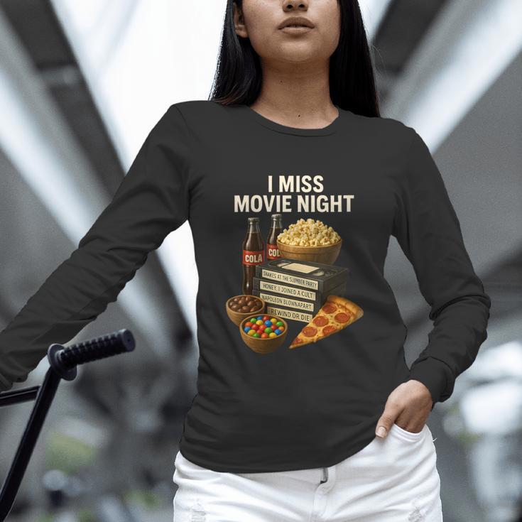 80's & 90's Nostalgia T- Shirt I Miss Movie Night Unisex Long Sleeve T-Shirt