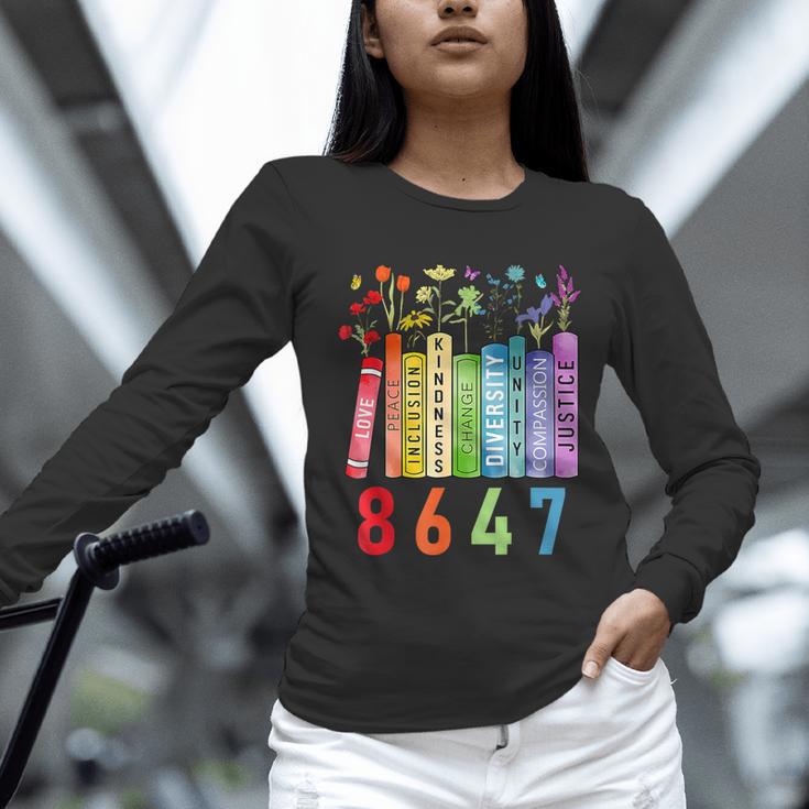 8647 Equal Rights Book Flower Trump Women Rights Feminist Unisex Long Sleeve T-Shirt