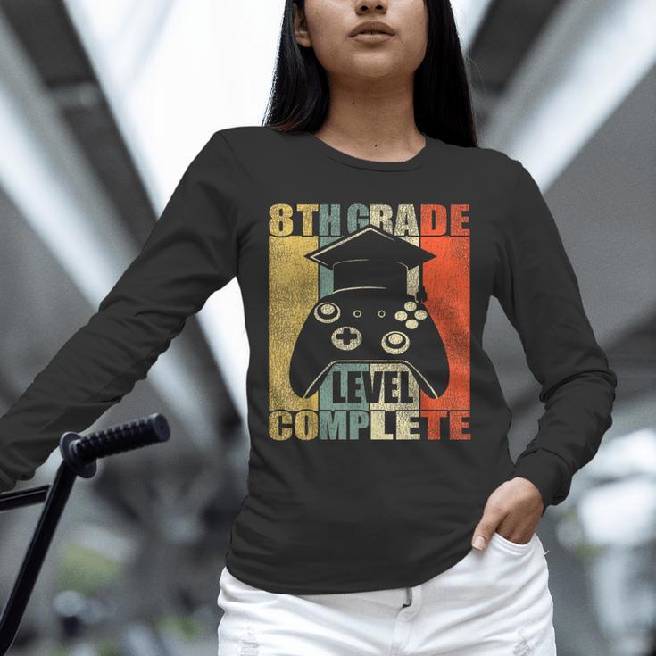 8th Grade Level Complete Gamer Class Of 2024 Graduation Unisex Long Sleeve T-Shirt