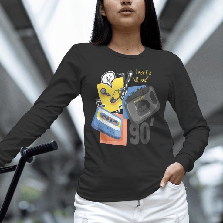 90s Retro Cassette And Walkman Nostalgia Graphic Tee Unisex Long Sleeve T-Shirt