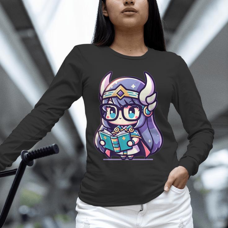 Adorable Book Lover Valkyrie With Reading Glasses Cute Unisex Long Sleeve T-Shirt