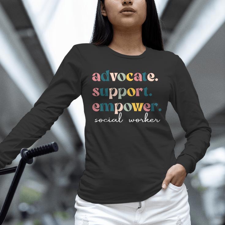 Advocate Support Empower Cute Social Worker Graduation MSW Unisex Long Sleeve T-Shirt