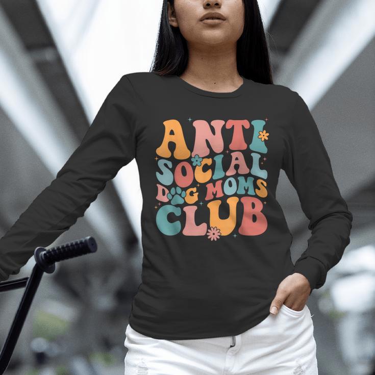 Anti Social Dog Moms Club Introvert Dog Mom Retro Men Women Unisex Long Sleeve T-Shirt
