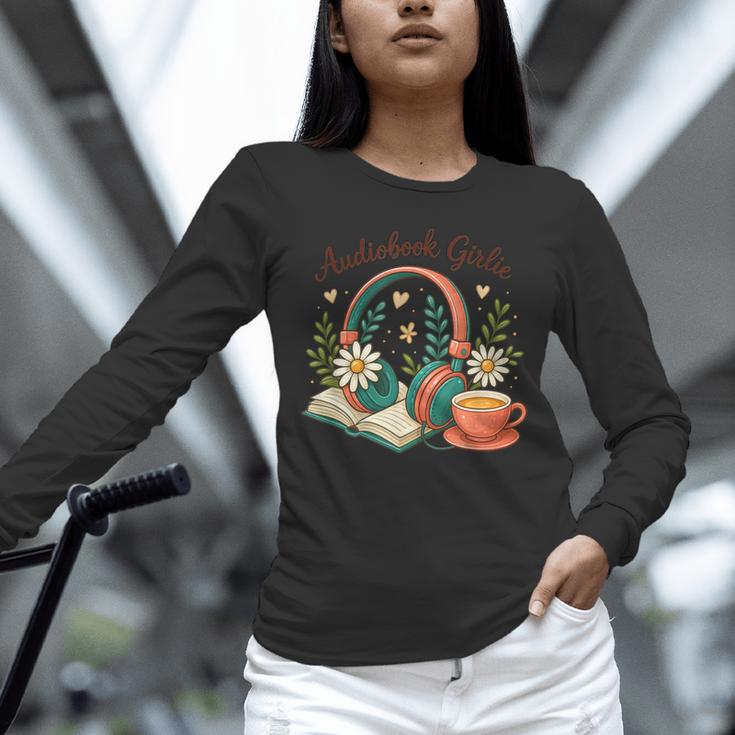 Audiobook Girlie Headphones Book Tea Love Unisex Long Sleeve T-Shirt