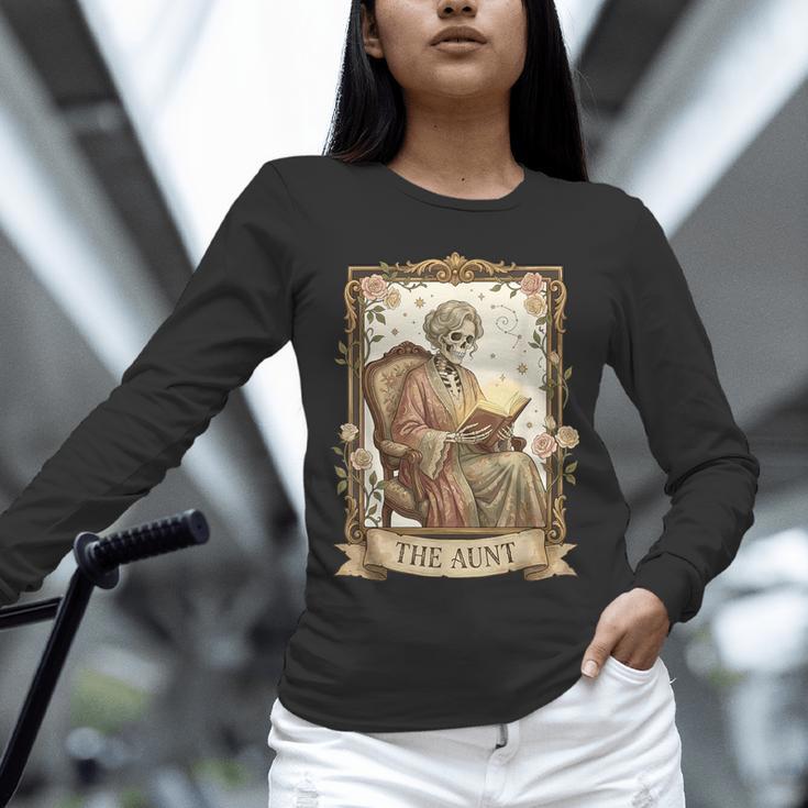 The Aunt Tarot Card Women Skeleton Aunty Book Lover Unisex Long Sleeve T-Shirt