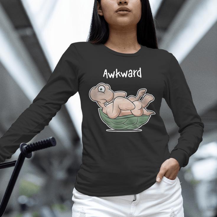 Awkward Turtle Upside Down Witty Comical Introvert Unisex Long Sleeve T-Shirt Awkward Turtle Upside Down Witty Comical Introvert Unisex Long Sleeve T-Shirt
