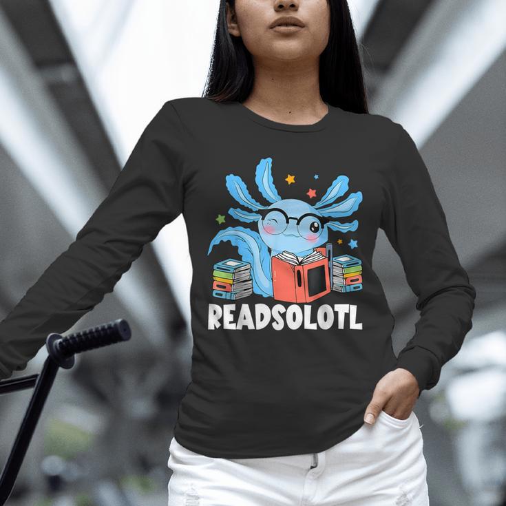 Axolotl Read Book Kawaii Reading Books For Men Women Unisex Long Sleeve T-Shirt