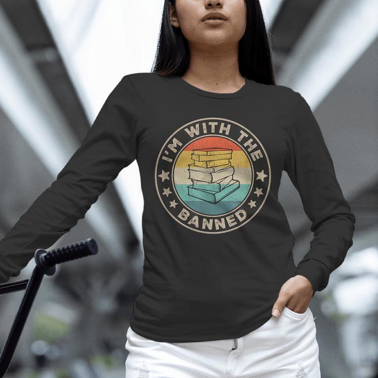 Im With The Banned Book Readers Retro Librarians Teachers Unisex Long Sleeve T-Shirt