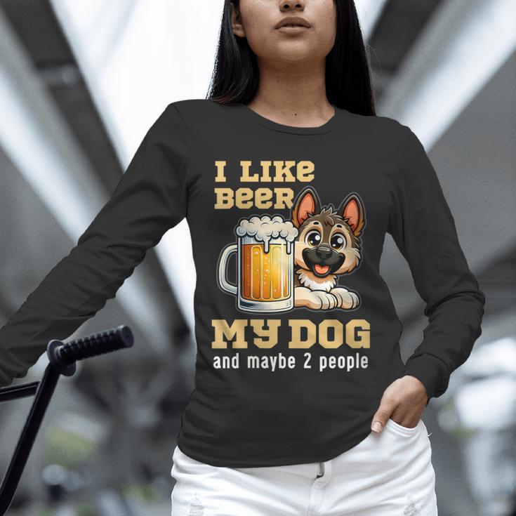 I Like Beer My Dog And Maybe 2 People Introvert Pun Unisex Long Sleeve T-Shirt I Like Beer My Dog And Maybe 2 People Introvert Pun Unisex Long Sleeve T-Shirt