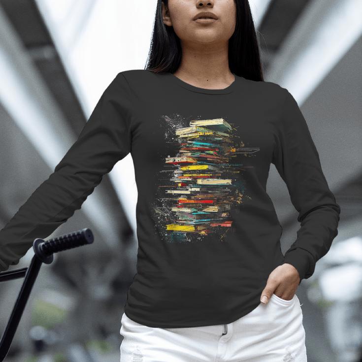 Book Abstract Art Drawing Painting Graphic Book Unisex Long Sleeve T-Shirt