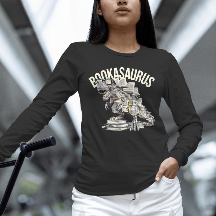 Book Dinosaur Bookworm T-Rex Dino Reading Books Book Unisex Long Sleeve T-Shirt