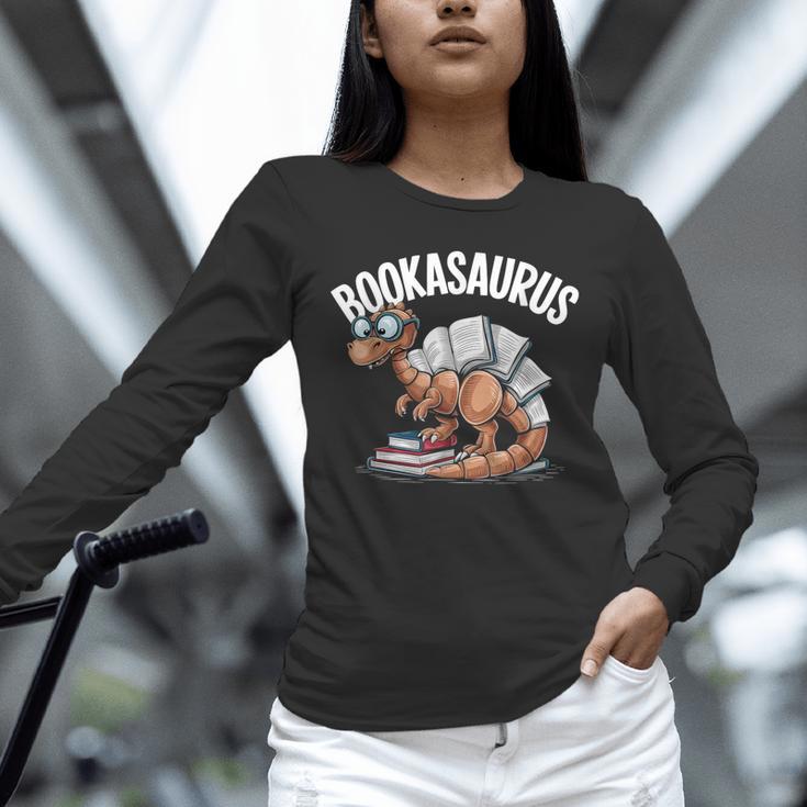 Book Dinosaur T-Rex Bookworm Dino Book Reading Unisex Long Sleeve T-Shirt