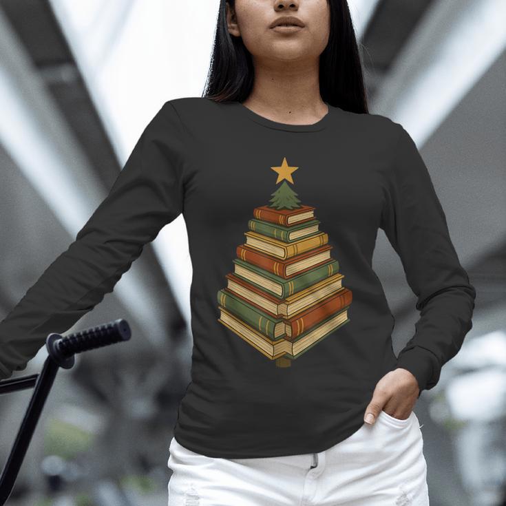 Book Lover Christmas Graphic For Librarians Unisex Long Sleeve T-Shirt