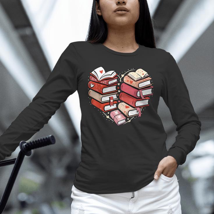 Book Lover Heart Shape Reading Librarian Valentine Men Women Unisex Long Sleeve T-Shirt