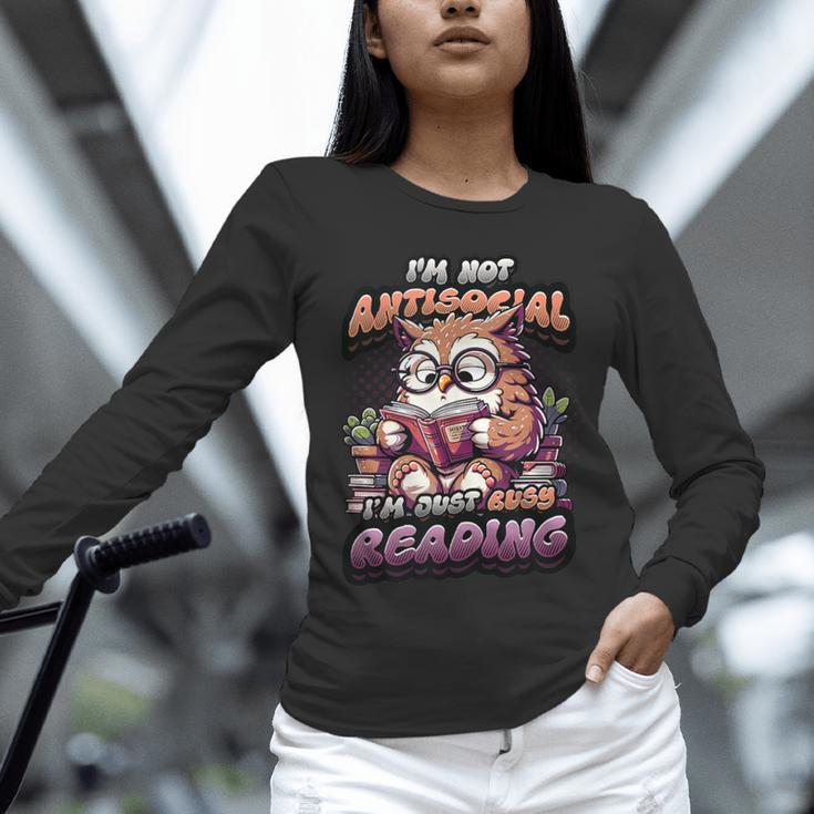 Book Lover Owl Reading Books Introvert Bookworm Unisex Long Sleeve T-Shirt Book Lover Owl Reading Books Introvert Bookworm Unisex Long Sleeve T-Shirt