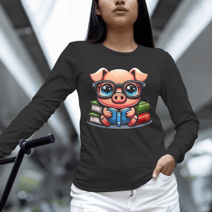 Book Lover Reading Pig Unisex Long Sleeve T-Shirt Book Lover Reading Pig Unisex Long Sleeve T-Shirt