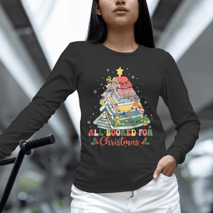 All Booked For Christmas Book Lovers Xmas Tree Lights Unisex Long Sleeve T-Shirt
