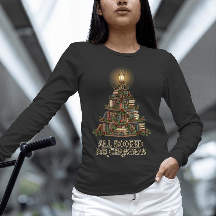 All Booked For Christmas Book Tree Book Lover Teacher Unisex Long Sleeve T-Shirt