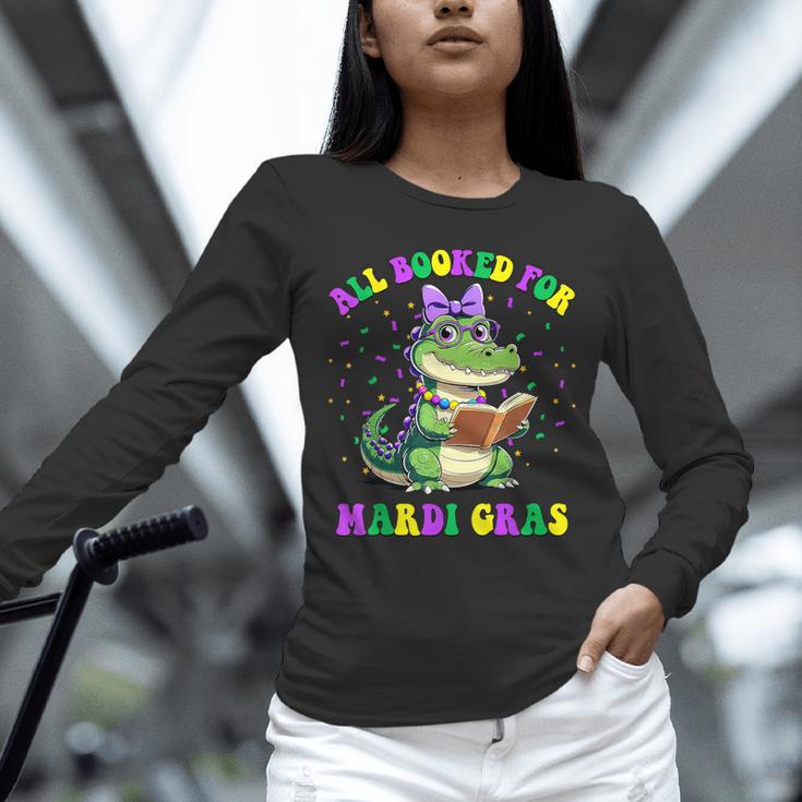 All Booked For Mardi Gras Crocodile Reading Book Teacher Unisex Long Sleeve T-Shirt All Booked For Mardi Gras Crocodile Reading Book Teacher Unisex Long Sleeve T-Shirt