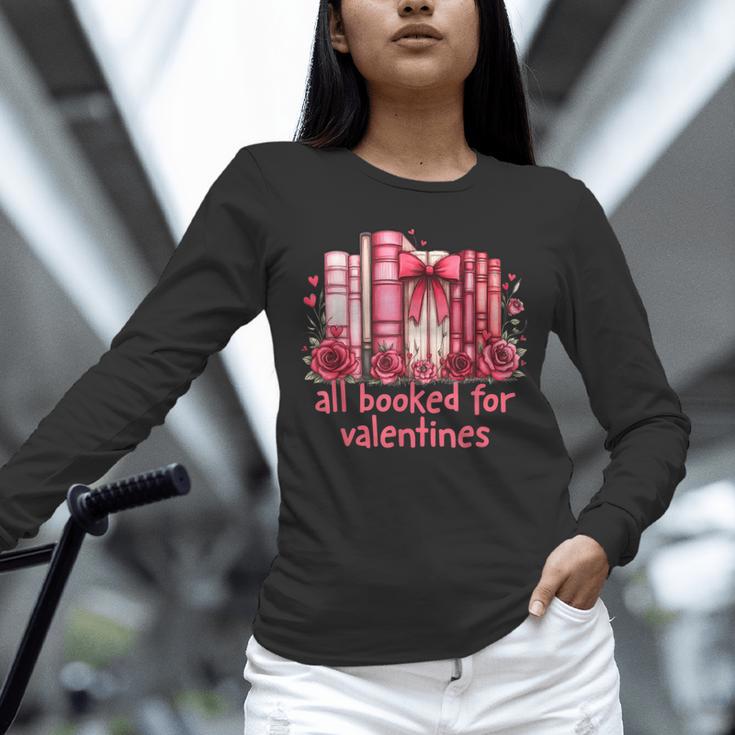 All Booked For Valentines Coquette Bow Book Lover Bookworm Unisex Long Sleeve T-Shirt All Booked For Valentines Coquette Bow Book Lover Bookworm Unisex Long Sleeve T-Shirt