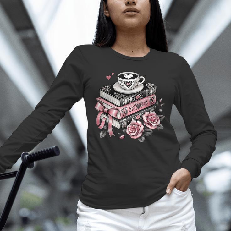 All Booked For Valentine's Coquette Bow Books Teacher Girly Unisex Long Sleeve T-Shirt