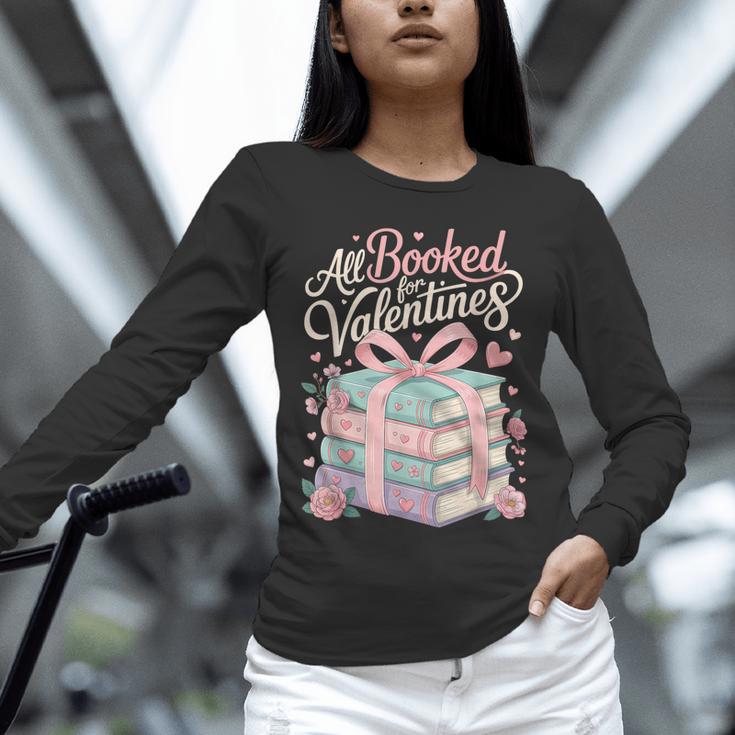 All Booked For Valentines Stacked Books Unisex Long Sleeve T-Shirt