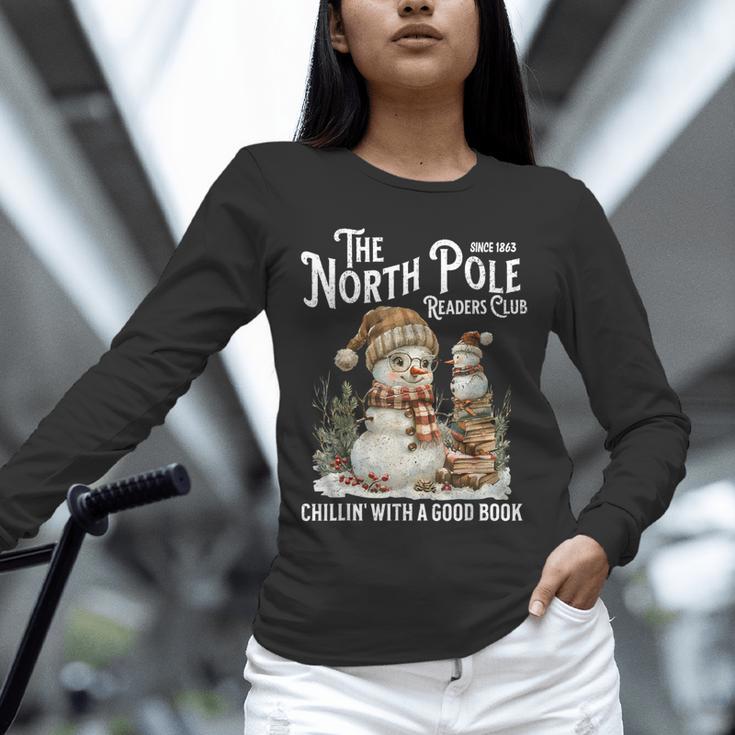 Bookish Christmas North Pole Book Club Snowman Book Worm Unisex Long Sleeve T-Shirt Bookish Christmas North Pole Book Club Snowman Book Worm Unisex Long Sleeve T-Shirt